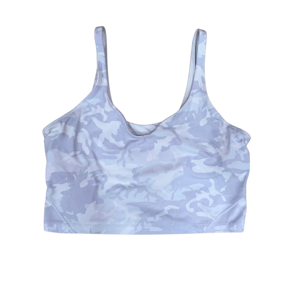 Lululemon Align Tank Top White Light Gray Camo Athletic Crop Top Women’s Size 14